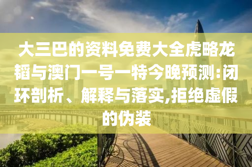 大三巴的資料免費(fèi)大全虎略龍韜與澳門一號(hào)一特今晚預(yù)測(cè):閉環(huán)剖析、解釋與落實(shí),拒絕虛假的偽裝
