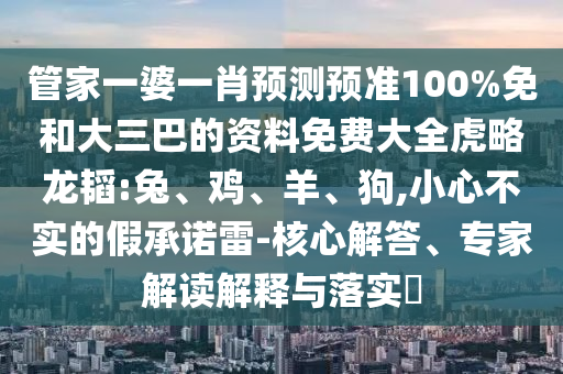 管家一婆一肖預測預準100%免和大三巴的資料免費大全虎略龍韜:兔、雞、羊、狗,小心不實的假承諾雷-核心解答、專家解讀解釋與落實?